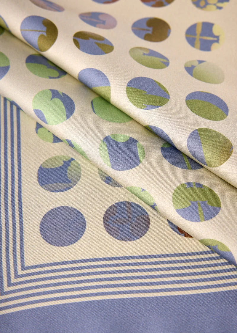 Printed abstract floral silk twill square image 3