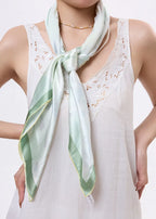 Printed floral devore silk square image 2