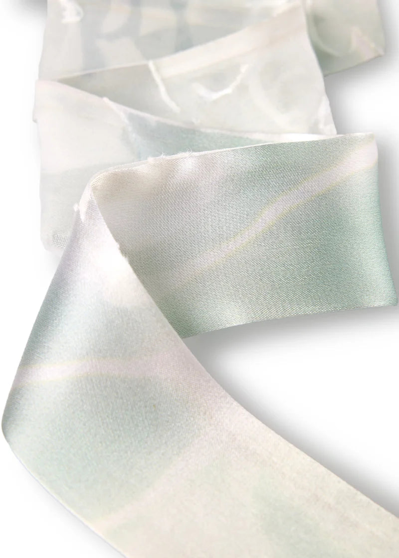 Printed floral devore silk twilly image 2