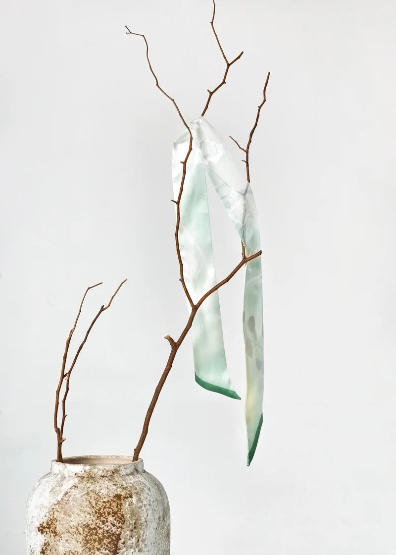 Printed floral devore silk twilly image 5