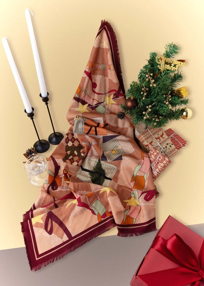 Gift to Self Silk-Wool Square Scarf【limited edition】 image 4