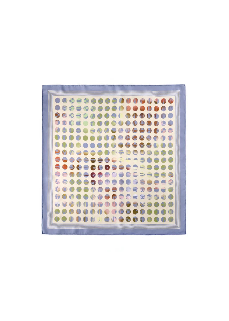 Printed abstract floral silk twill square image 1