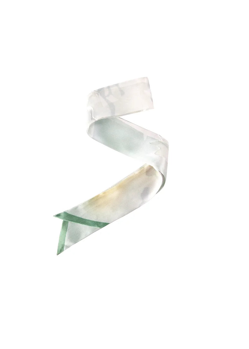 Printed floral devore silk twilly image 1