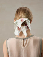 Printed Ethereal Flower Silk Square Scrunchie image 3