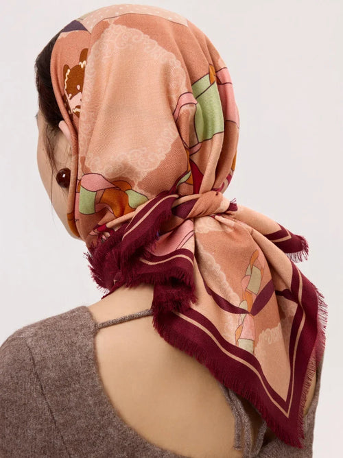 Gift to Self Silk-Wool Square Scarf【limited edition】 image 0