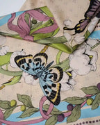 Bloom corner double face silk twill scarf 90