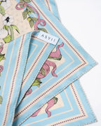 Bloom corner double face silk twill scarf 45