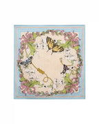 Bloom corner double face silk twill scarf 45