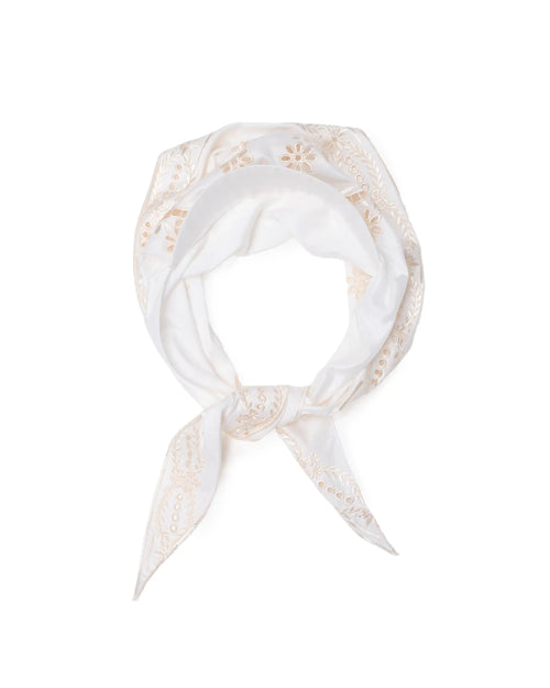 Bow-Laced Silk-Cotton Satin Triangle Scarf