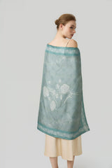 Garden Veil Double-Face Silk square scarf 90