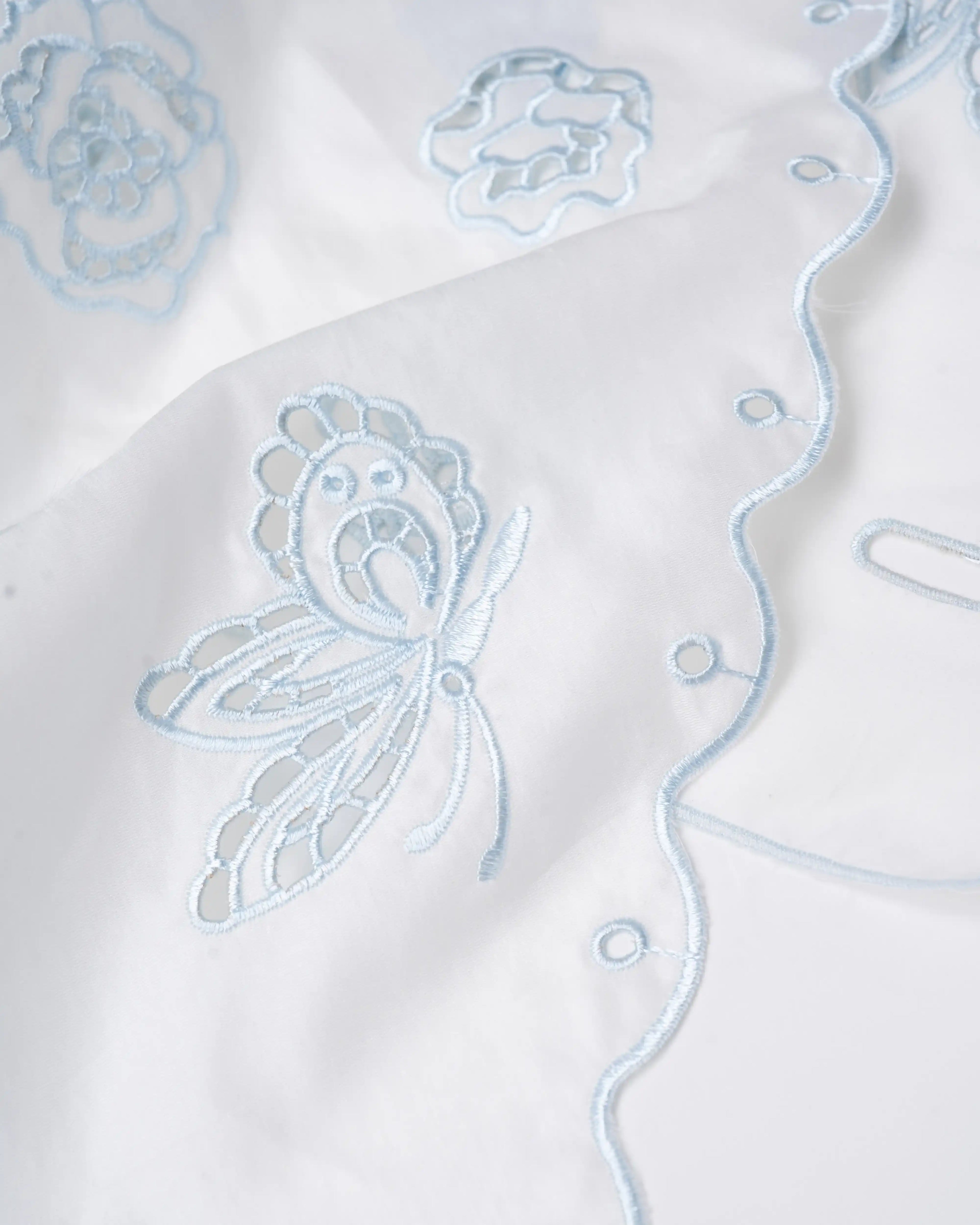 Morning Sketch Silk-Cotton Satin Triangle Scarf