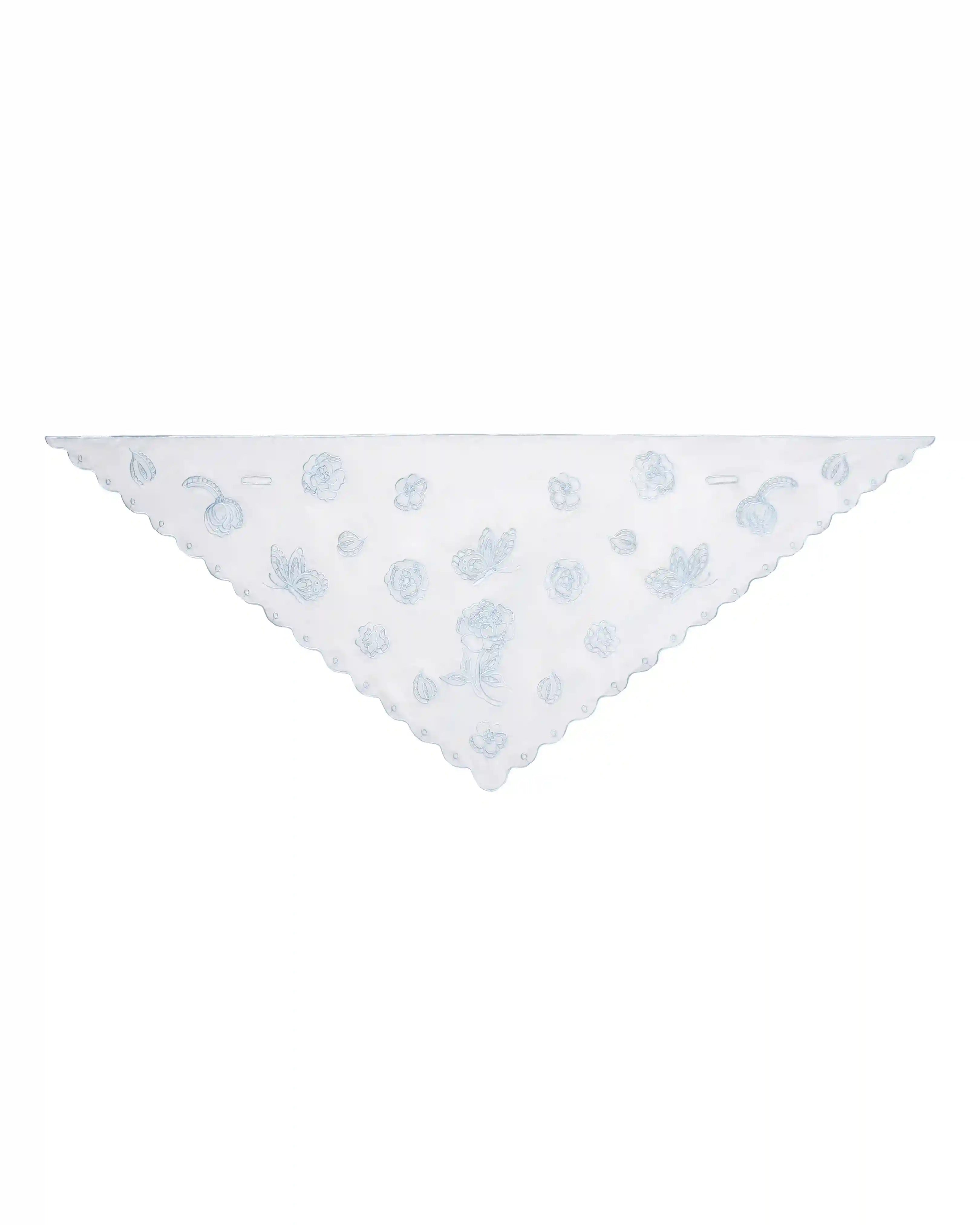 Morning Sketch Silk-Cotton Satin Triangle Scarf