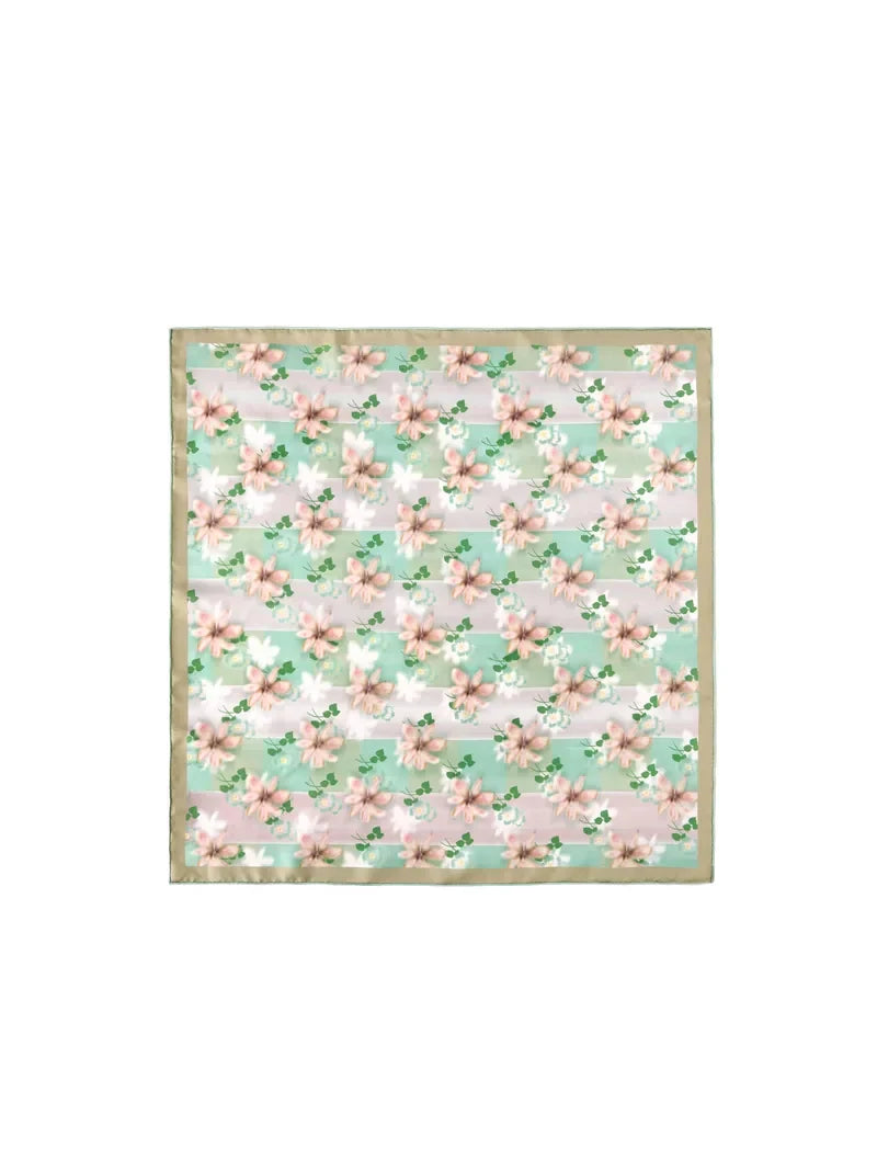 Printed floral silk twill square image 0