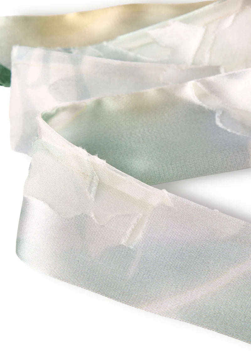 Printed floral devore silk twilly image 3