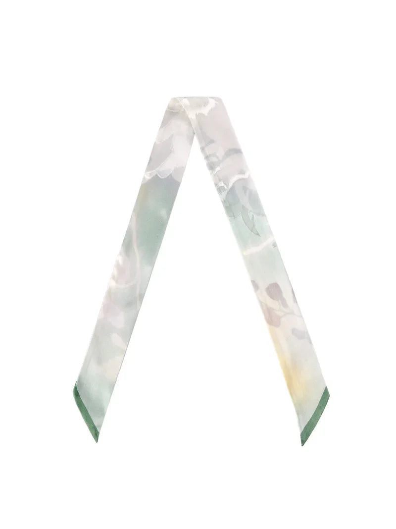 Printed floral devore silk twilly image 0