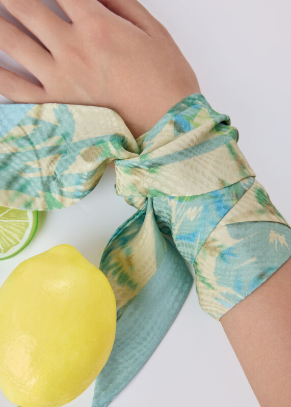 Printed floral jacquard silk ribbon