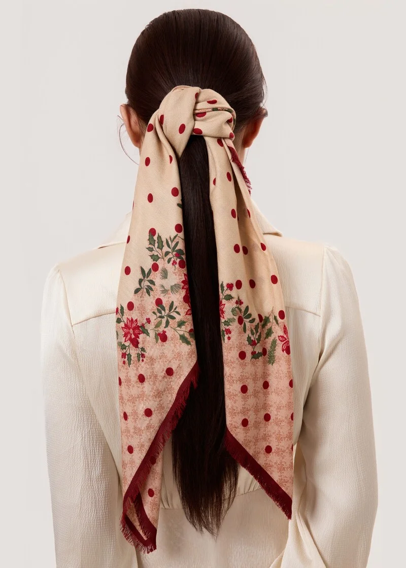 Token of Luck Silk-Wool Square Scarf - Image 5